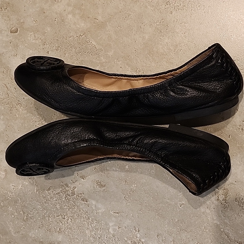 Tory Burch Allie Ballet Flats - Black Leather - Picture 4 of 7